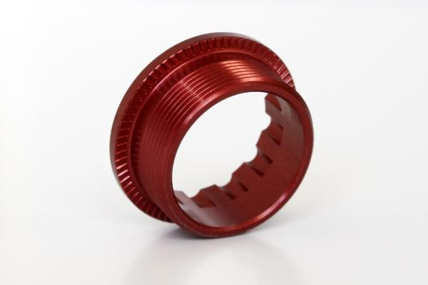 Cassette lockring suitable for SHIMANO MICRO SPLINE 12-speed | Long thread, red.