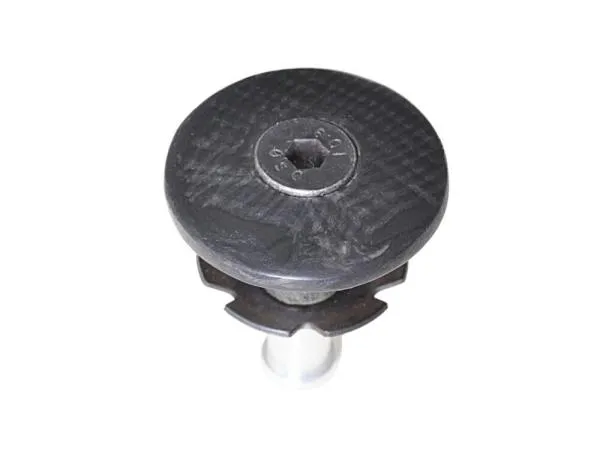 Carbon a-head stem cap with alu claw for 1 1/8 inch headset.