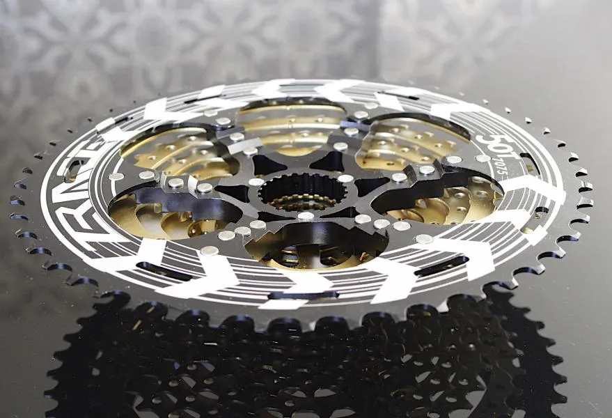 10-50 Cassette 12 Speed gold - Sprocket for SHIMANO XTR MICRO SPLINE. 10-50 Cassette 12 Speed gold - Sprocket for SHIMANO XTR MICRO SPLINE.