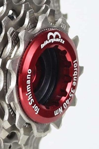 Cassetten Lock Ring red - 35 mm Lockring for SHIMANO - Long thread.