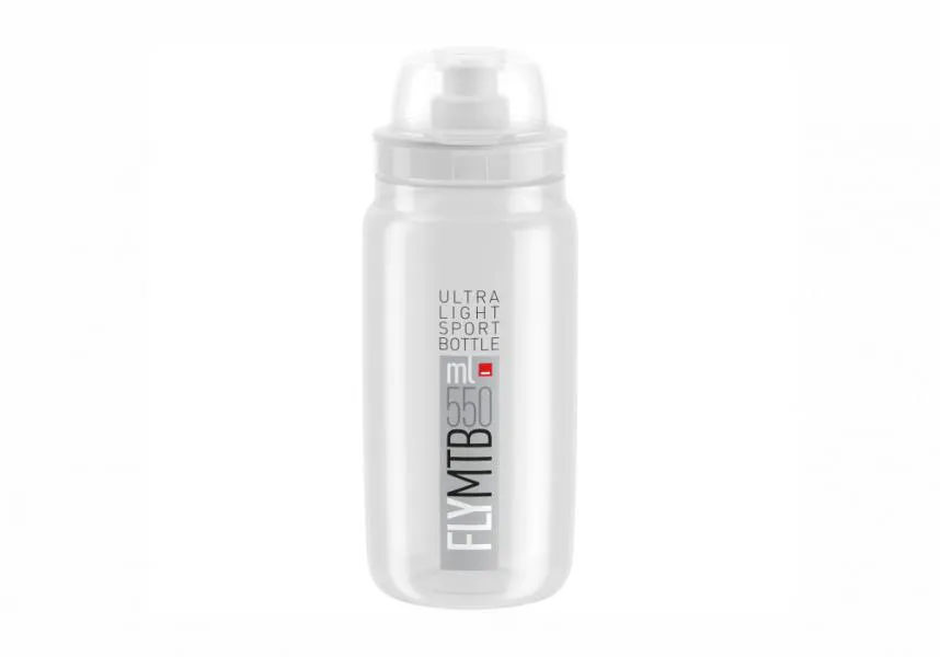 Elite® Fly MTB 2020 Trinkflasche (0,55l) clear grau. Elite® Fly MTB 2020 Trinkflasche (0,55l) clear grau.
