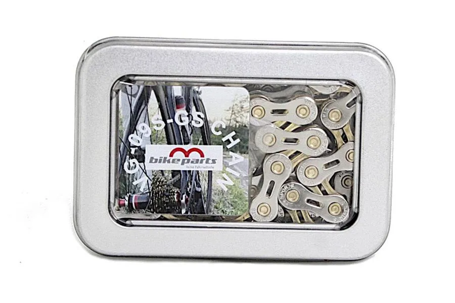 Chain 09/ 10/ 11 Speed gold silver - Bicycle Chain. Chain 09/ 10/ 11 Speed gold silver - Bicycle Chain.
