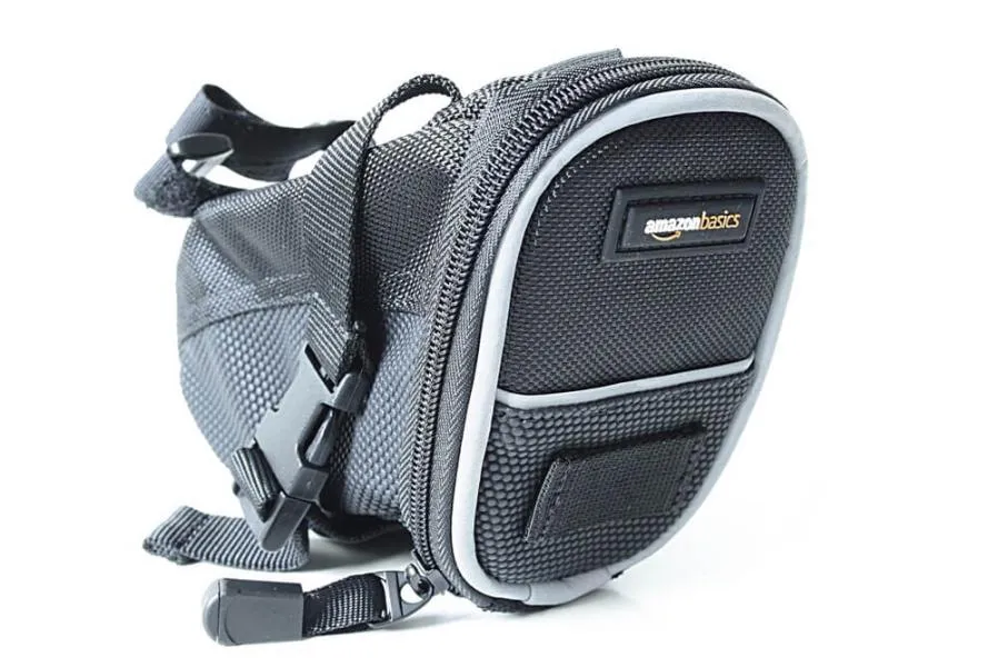 Bicycle saddlebag with mounting strap. Bicycle saddlebag with mounting strap.