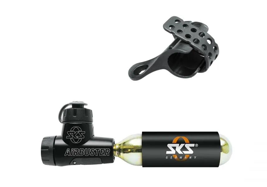 SKS Airbuster Bicycle Pump - Hand Air Pump with Co2 Cartridge, accessories.